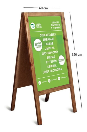 Imagen 1 de 9 de Cartel De Vereda Ploteado 120x60cm