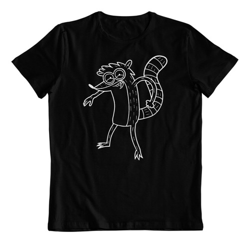 Dtf - Polera Algodon - Rigby Un Show Mas Cartoon Netwok B/n