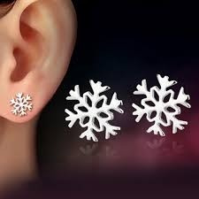Imagen 3 de 7 de Aretes Frozen Nieve Escarcha Copo Cristal D Hielo Ramifi Aym