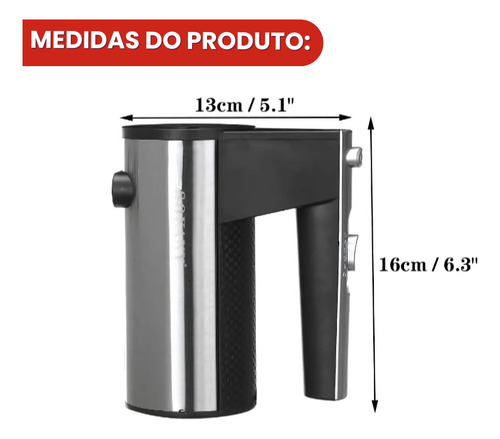 Batedeira De Mão Portátil Elétrica Inox Uso Doméstico 110v