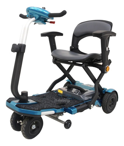Cadeira De Rodas Elétrica Lp Dobrável Com Ré Azul Freedom