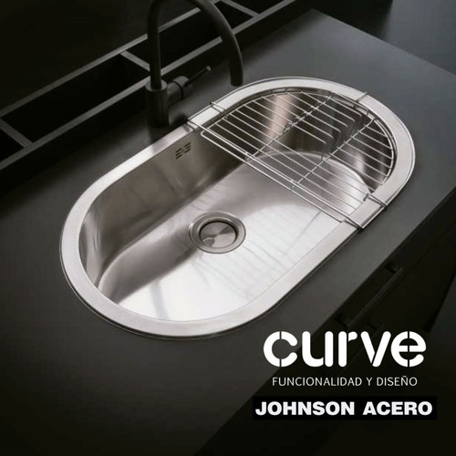 Combo Bacha Simple Curve Si77a + Escurreplato Johnson Cocina
