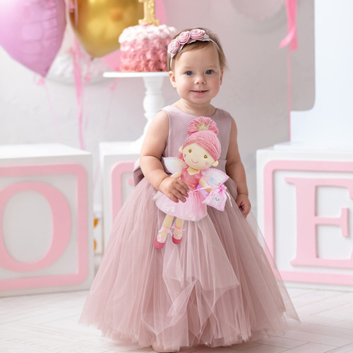Muñeca Hada De Dientes 43 Cm Peluche Suave Traje Rosa