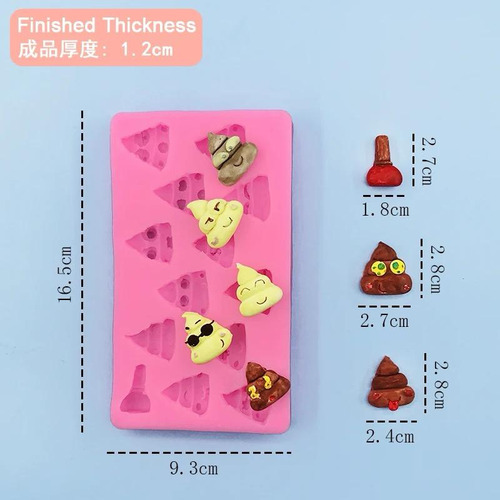 Molde De Silicón Repostería Emoticon Popo