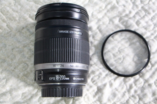 Lente Canon 18-200mm Is Com Filtro Uv Descontão A Vista (Usado)