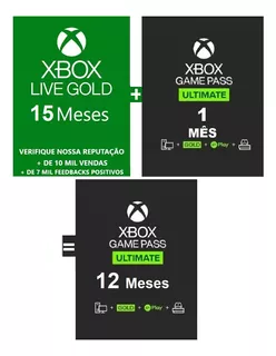 Live Gold + Game Pass Ultimate - 12 Meses Completos