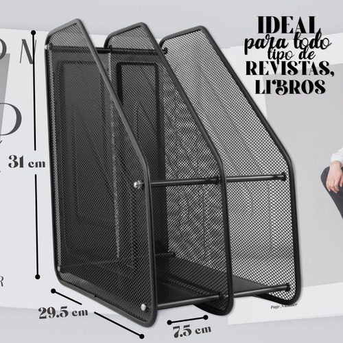 Revistero Organizador Papeles Escritorio Oficina Metal