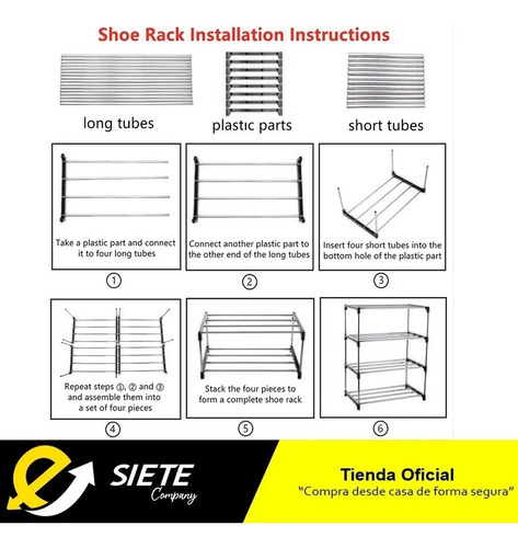 Imagen 7 de 9 de Zapatero Organizador De Zapatos Metálico 4 Niveles Practico