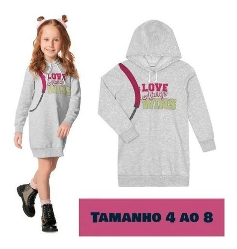 Vestido Infantil Menina Gatinha 4 Ao 16 Pêlo Sintético Love