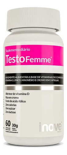 Testofemme 60 Caps Inove Nutrition Testosterona Para Mulher Sabor Neutro