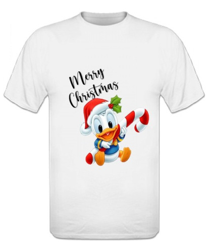 Polera Estampada De Navidad Diseño Pato Donalds Bebe 