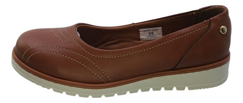 Flats Mujer Piel Cómodos Hush Puppies Hp01829 Cognac / Beige