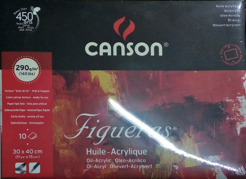 Canson Block Figueras 290 Grs Papel Tipo Tela 30 X 40 Cm Color Blanco