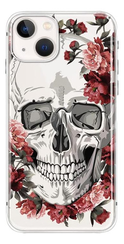 Funda Fancycase Para iPhone 14 Plus Skull N Roses