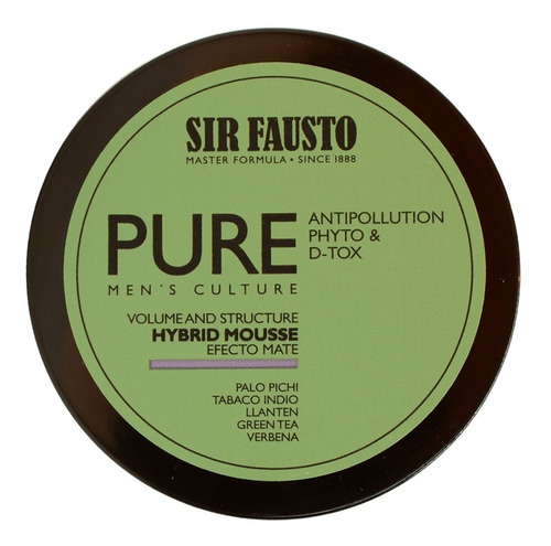 Sir Fausto Pure Hybrid Mousse Cera Volumen Mate 100ml Local