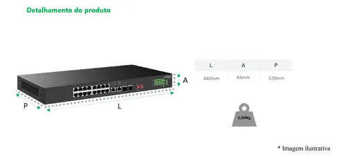 Switch Nao Gerenciavel 16 Portas Fast Ethernet Poe S1118f-pa