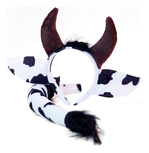 Juego De Accesorios Para Disfraz De Cola Y Orejas De Vaca De