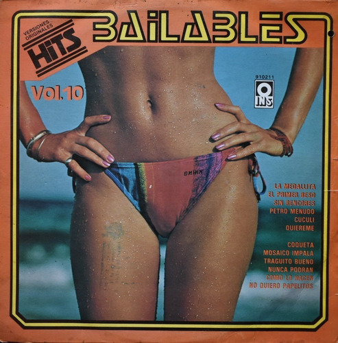 Hits Bailables Vol. 10 Lp Vinilo Acetato