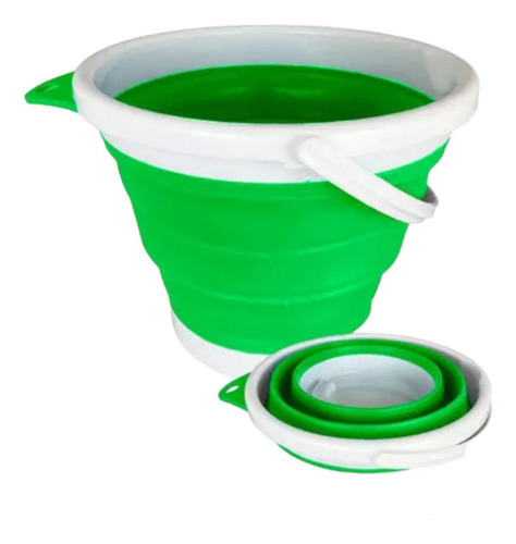 Balde Dobrável Retrátil 10 Litros Silicone Cor Verde-limão