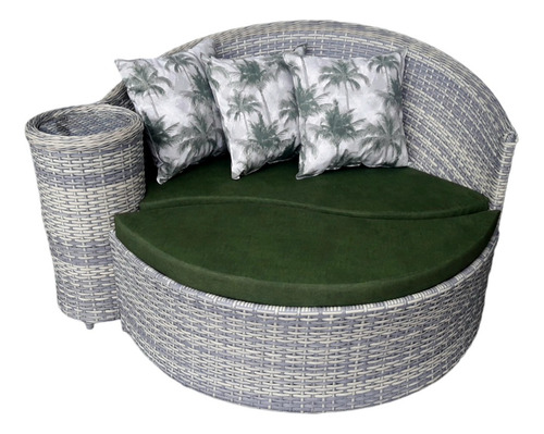 Sofá Chaise Dubai 1.40 Cm Fibra Sintética Vime Varanda Área