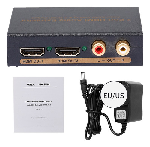 Nk-912 2 Puertos Hdmi Divisor De Vídeo Extractor De Audio