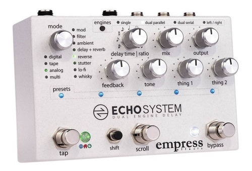 Pedal de efeito Empress Effects Echosystem branco