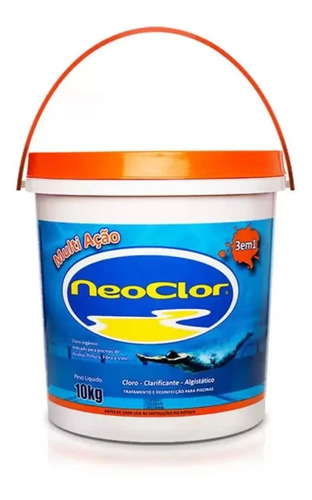 Cloro Para Piscina Neoclor Multiação 10kg 3 Em 1 - Balde