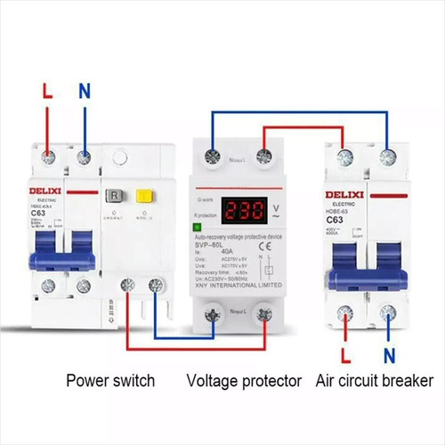Relé Protección Sobre Y Bajo Voltaje 230v, 40a, 60s, Svp60l
