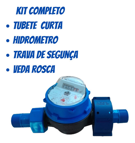 Hidrometro Relogio Medidor Agua 3/4 + Kit Instalaçao