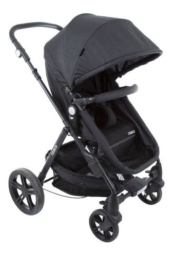 Carrinho de bebê de paseio Cosco Poppy TS Trio preto-mescla com chassi de cor preto