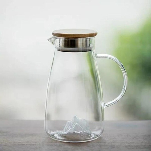 Jarra De Vidro C/ Tampa Inox E Bambu 1,5l - Vencedor