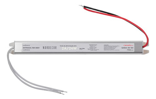 Fonte Driver Slim 12v Biv Ip20 24w 2,0a Nordecor