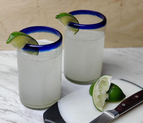 Vasos Mexicanos Soplados Mano - Juego De 6 Vasos Borde ...