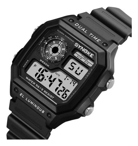 Reloj Digital Deportivo Negro - Luminoso - Synoke