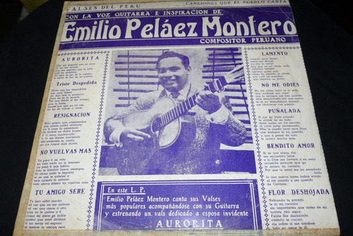 Jch- Emilio Pelaez Montero Valses Del Peru Lp Vinilo