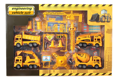 Juego De Vehículos De Construcción Para Niños, Grúa, Excavad