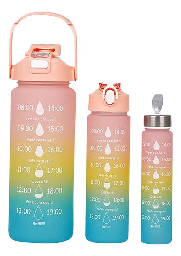 Botellas Motivacionales Juego Set De 3 Botes Portaliquidos