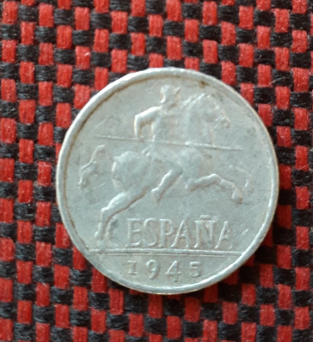 España 5 Céntimos Moneda De Aluminio Del Año 1945 Km# 765