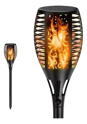 Lampara Estaca Jardin Solar Focos Luz Exterior Antorcha Led