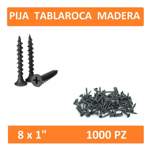 Pija Tablaroca Madera 8 X 1 Aglomerado Veker (1000pz)