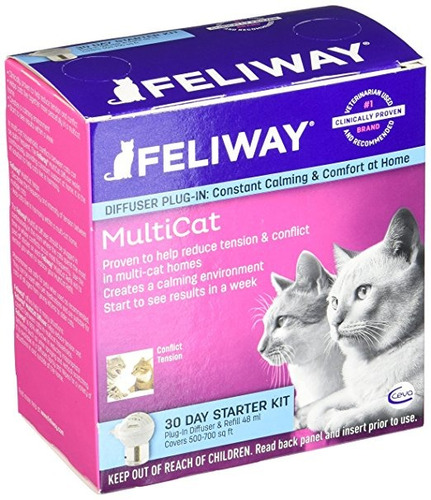 Ceva Animal Health D89410b Feliway Multicat Starter Kit, 48 