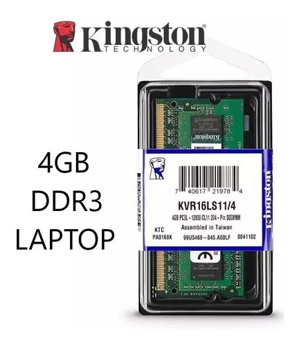 Memoria Kingston 4gb Ddr3 1600 Mhz Laptop Sodimm Nuevas !!