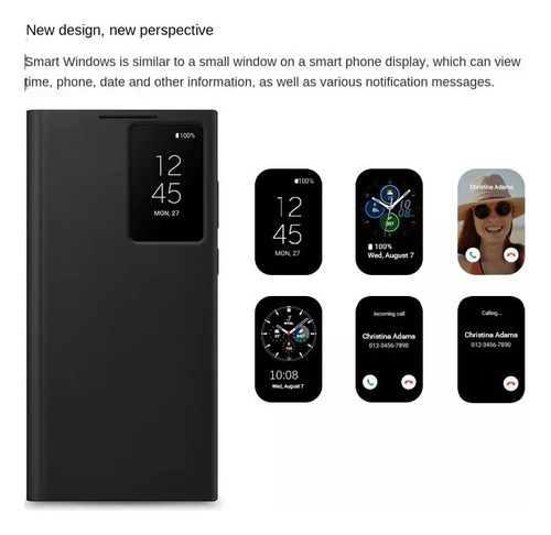 Para Samsung S22ultra Chip Phone Case Smart Window Cover