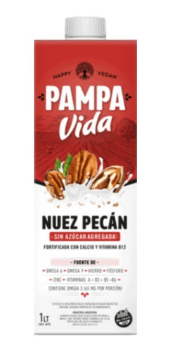 Leche Bebida De Nuez Pecan S/azuc Pampa Vida 1 Litro Pack X6