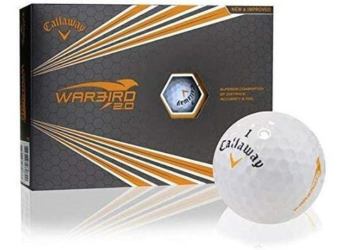 Callaway Warbird 2.0 Pelotas De Golf - Pack De 12, Blanco.