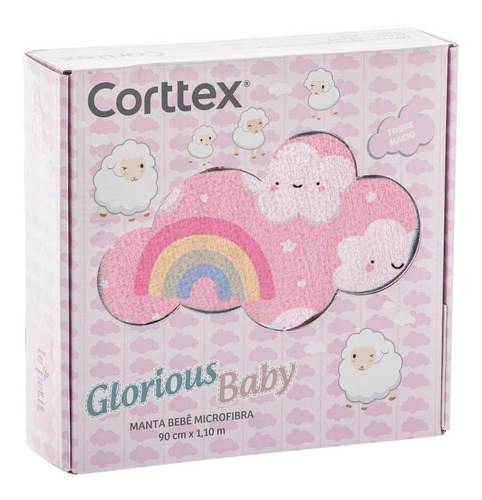 Imagem 2 de 5 de Manta Bebê Microfibra Glorious Baby Nuvem 90cmx1,10m Corttex
