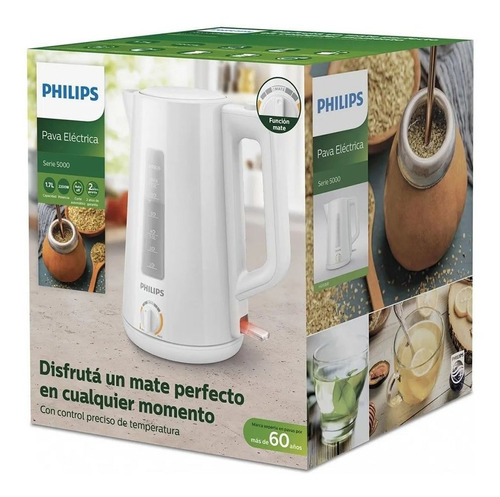Imagen 5 de 6 de Pava Electrica Philips Hd9368 2200w Corte Automatico 1.7l