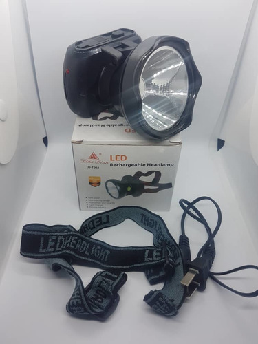 Linterna Luz Led Blanca Recargable Minera Nueva De Frente