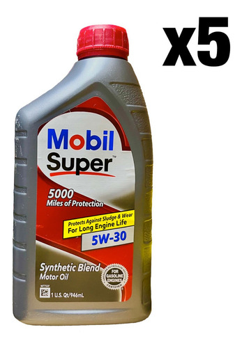 Imagen 2 de 4 de Aceite Sintetico Mobil Super 5w30 4.73l