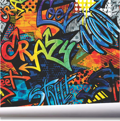 Papel De Parede Rua Teen Street Grafite Kit 02 Rolos A725